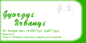 gyorgyi urbanyi business card